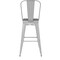 Emma and Oliver Kam Metal Indoor-Outdoor Stool with Removable Back and All-Weather Polystyrene Seat